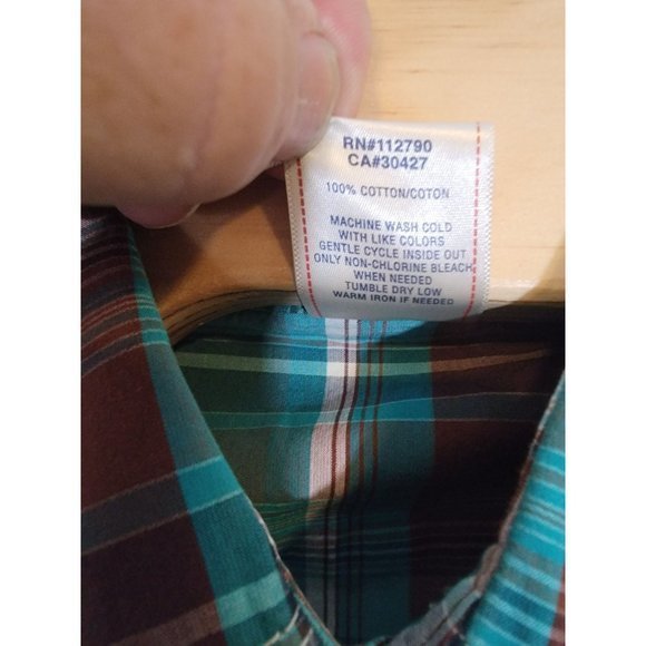 Men's True Religion Plaid Button-Down Casual Long Sleeve Shirt Size L‎ - Picture 4 of 6